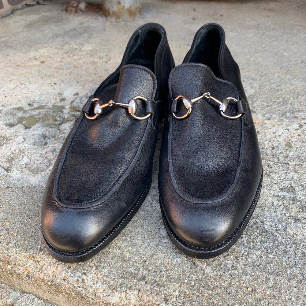 Meermin Mallorca Black Leather Horsebit Loafers - Picture 8 of 10